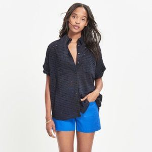 Madewell Eyelet Courier Shirt Navy
